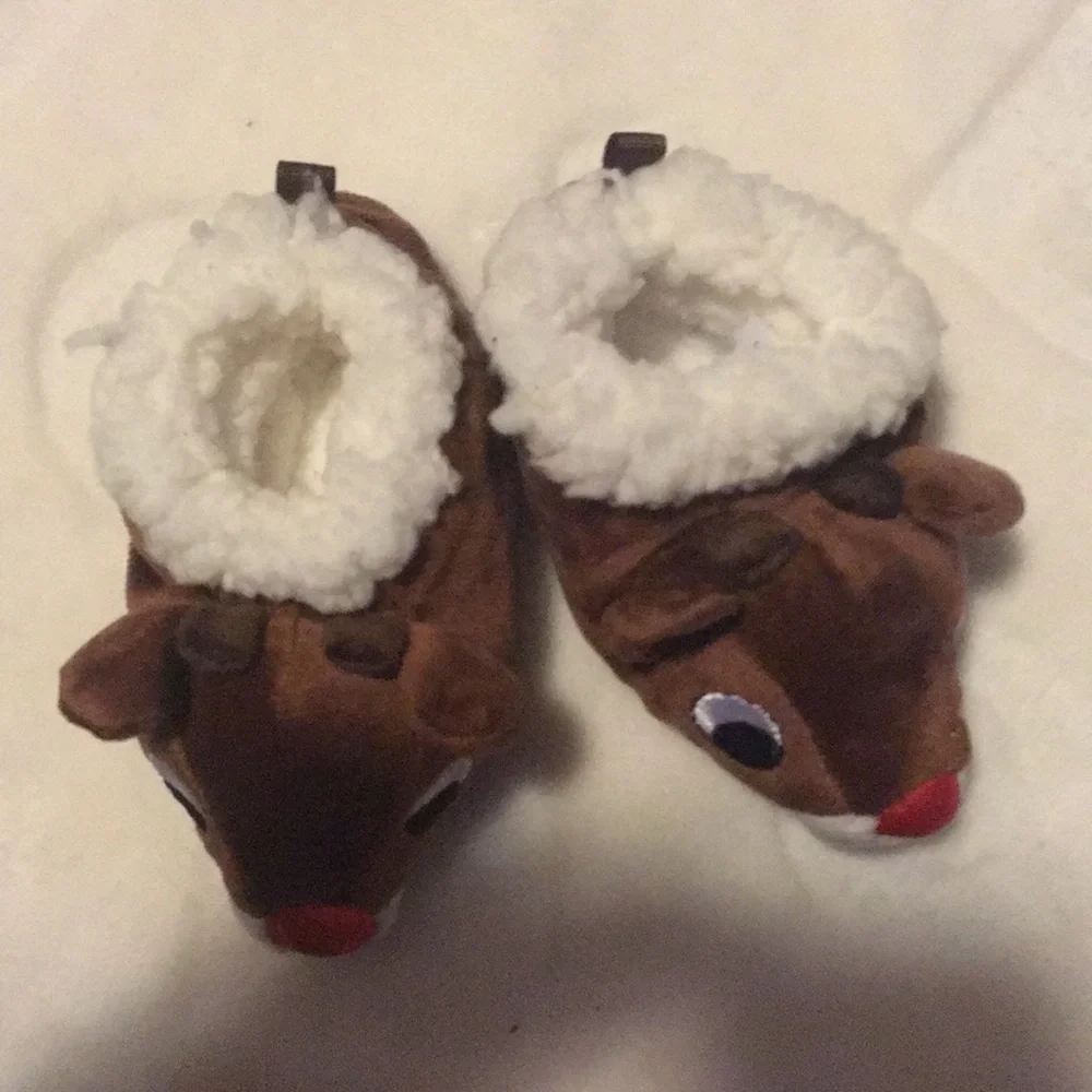Rudolph the red nose reindeer slippers and hat infant set